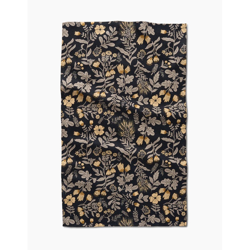 Geometry Woodland Wildflowers Kitchen Tea Towel