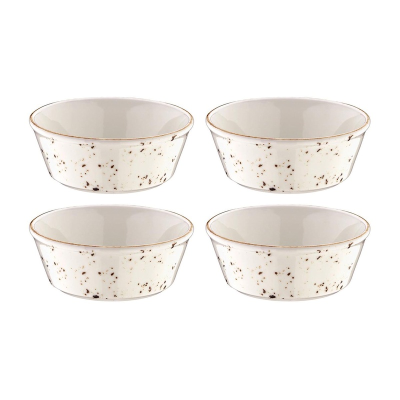 Grain dia.4.75″ h:1.75″ 10 oz. Round Decorated Porcelain Bowl (Set of 4)