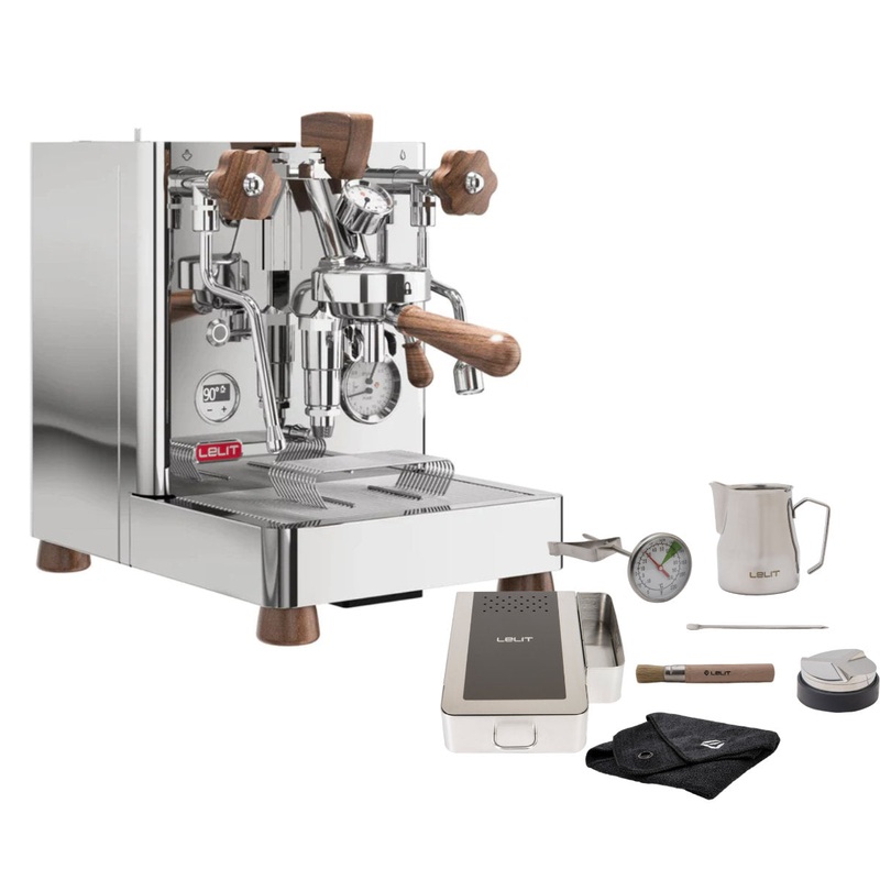 Lelit Bianca 3 Semi-Automatic Dual-Boiler E61 Espresso Machine with PID PL162T Version 3 (Stainless Steel) Bundle
