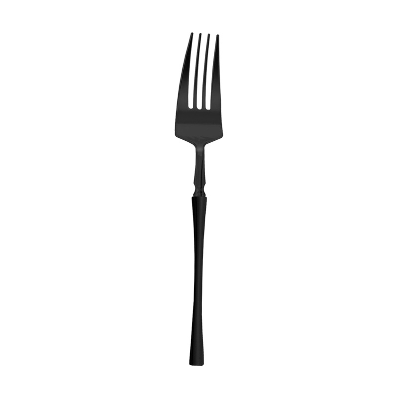 Solid Black Moderno Disposable Plastic Dinner Forks