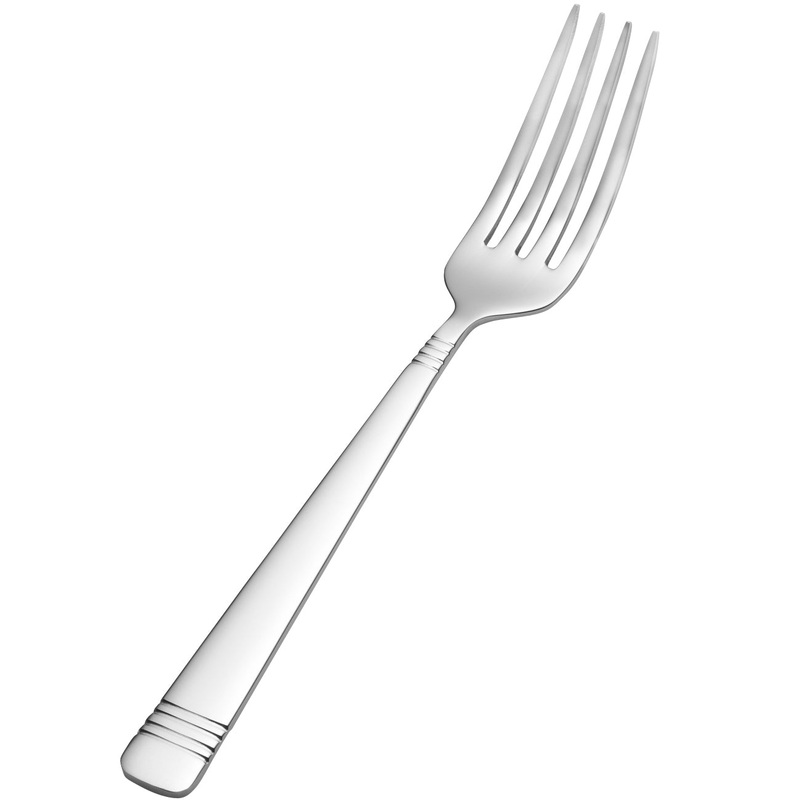 Bon Chef S2605 Julia 7 5/16″ 18/10 Stainless Steel Dinner Fork – 12/Pack