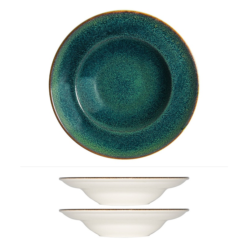 Mar dia.10.75″ h:2.25″ 16 oz. Round Blue Porcelain Bowl (Set of 2)