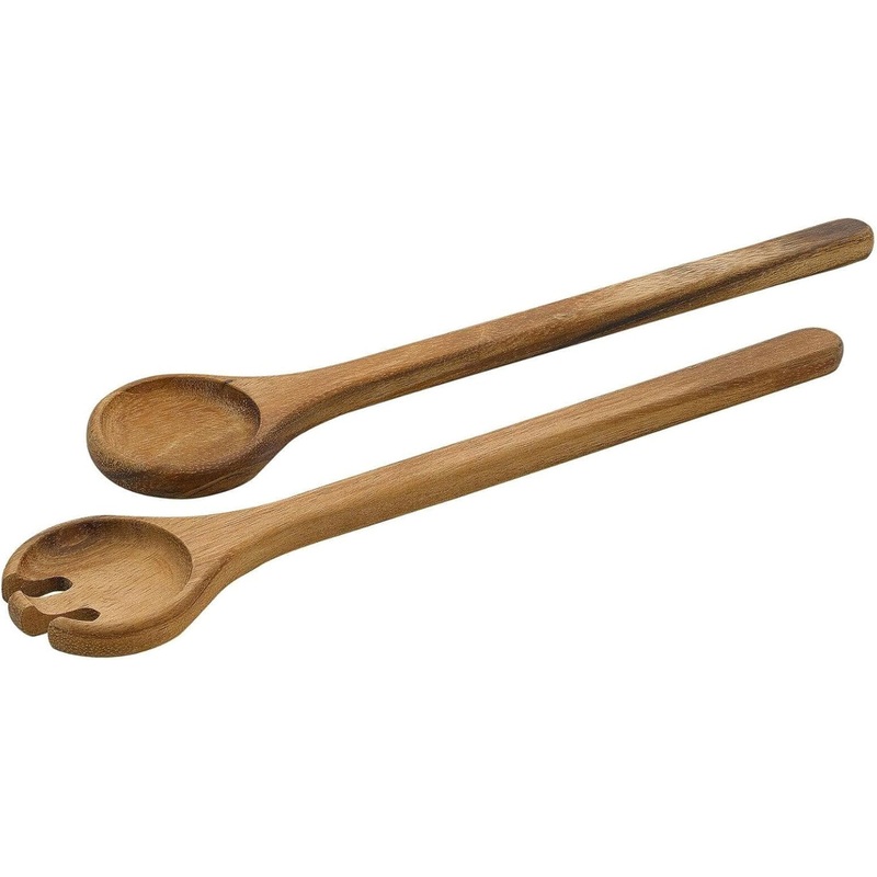 Zassenhaus Acacia Wood 2 Piece Salad Serving Utensil Set, 13.75″ x 2.5″