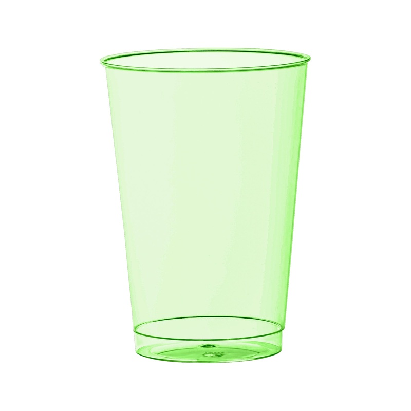 12 oz. Clear Green Disposable Plastic Party Cups