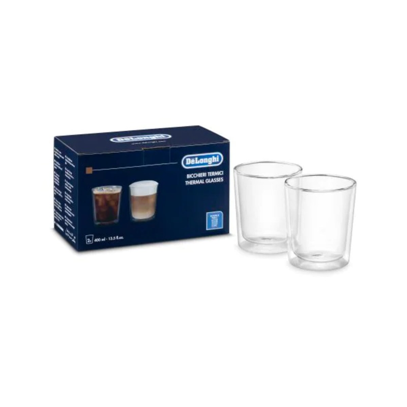 DeLonghi Double Walled Thermal 400ml Glasses DLSC318 (Set of 2)