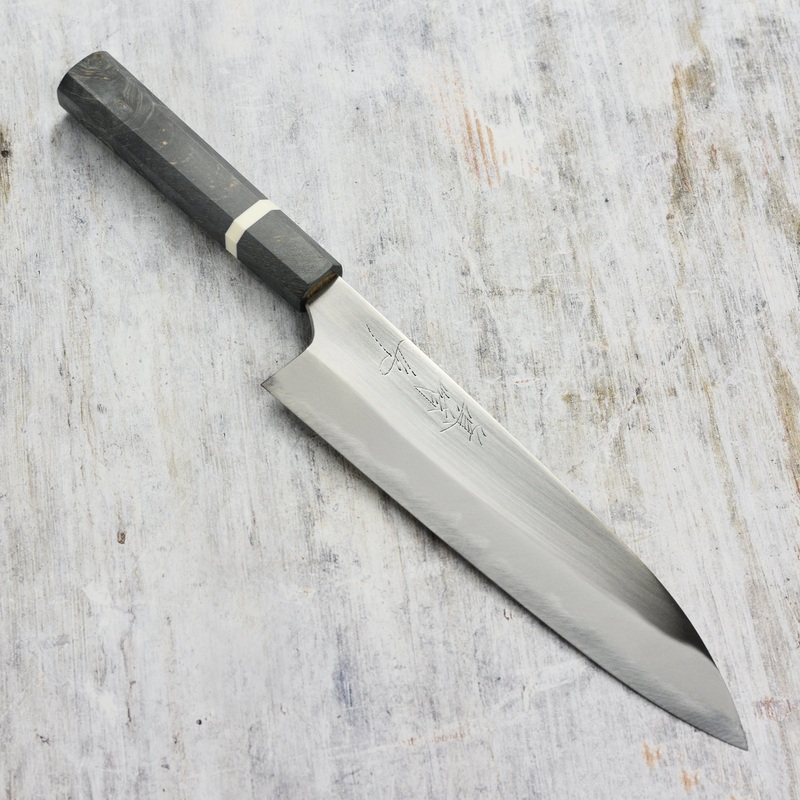 Mazaki Hon-Sanmai Shirogami #2 Migaki 8.25″ Gyuto