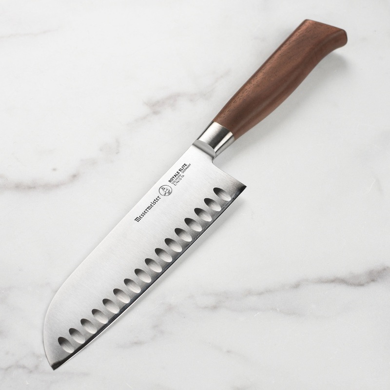 Messermeister Royale Elite 7″ Hollow Edge Santoku Knife