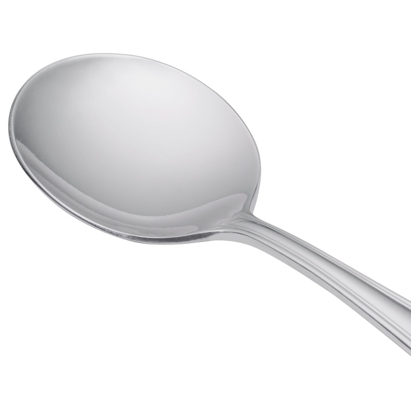 World Tableware 239 016 Antique 5 5/8″ 18/0 Stainless Steel Heavy Weight Bouillon Spoon – 12/Pack
