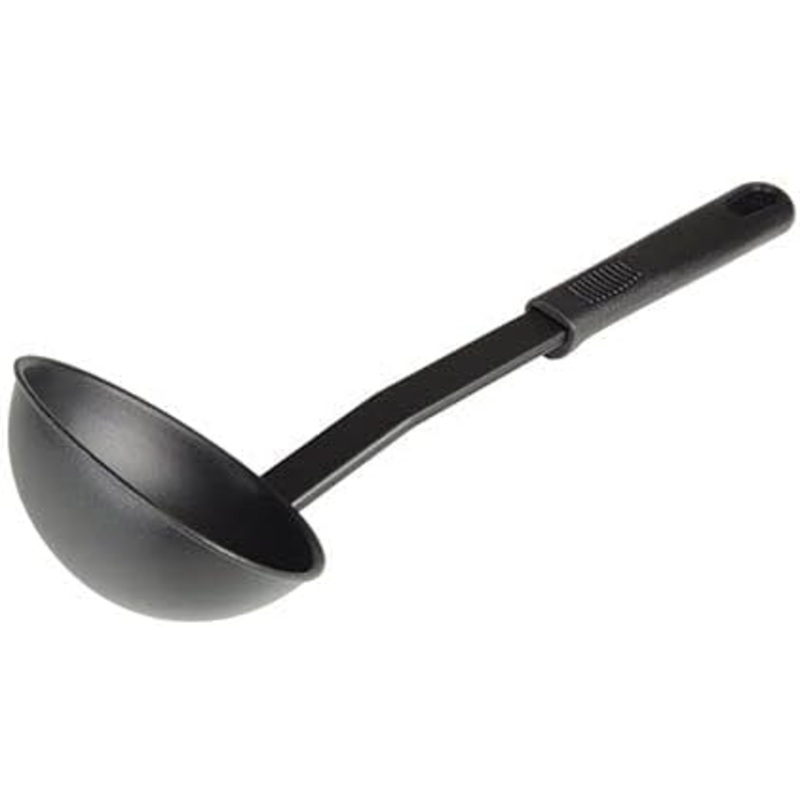 11 5/8 Soup Ladle High-Heat Nylon & Polypropylene Handle Black Color- Heat Resistant up to 410F Soup Spoon Soup Ladle Serving Spoon Cooking Spoon for Kitchen Cooking Soup Sauce