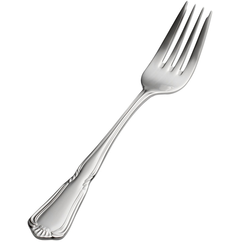 Bon Chef S1507 Sorento 7 3/8″ 18/10 Stainless Steel Extra Heavy Weight Salad / Dessert Fork – 12/Pack