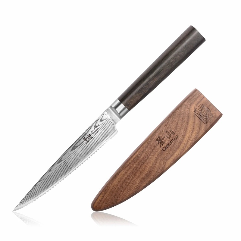 Cangshan Haku 5″ Serrated Utility Knife w/ Sheath