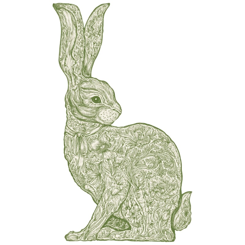 Hester & Cook Die-cut Greenhouse Hare Placemat