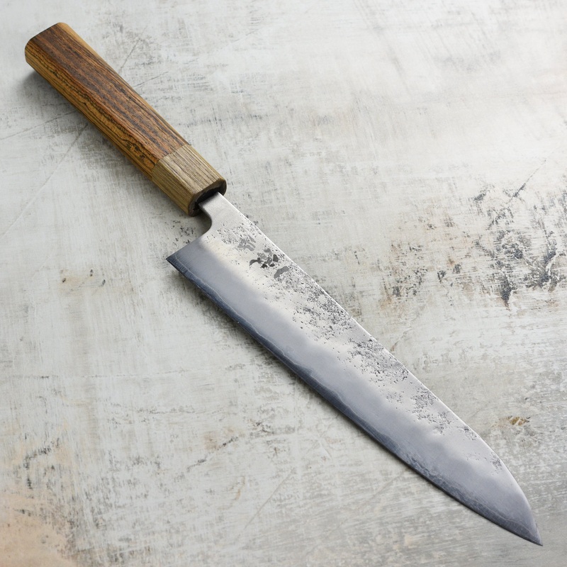 Ittetsu Ginsan Nashiji 9.4″ Gyuto, Bocote Handle