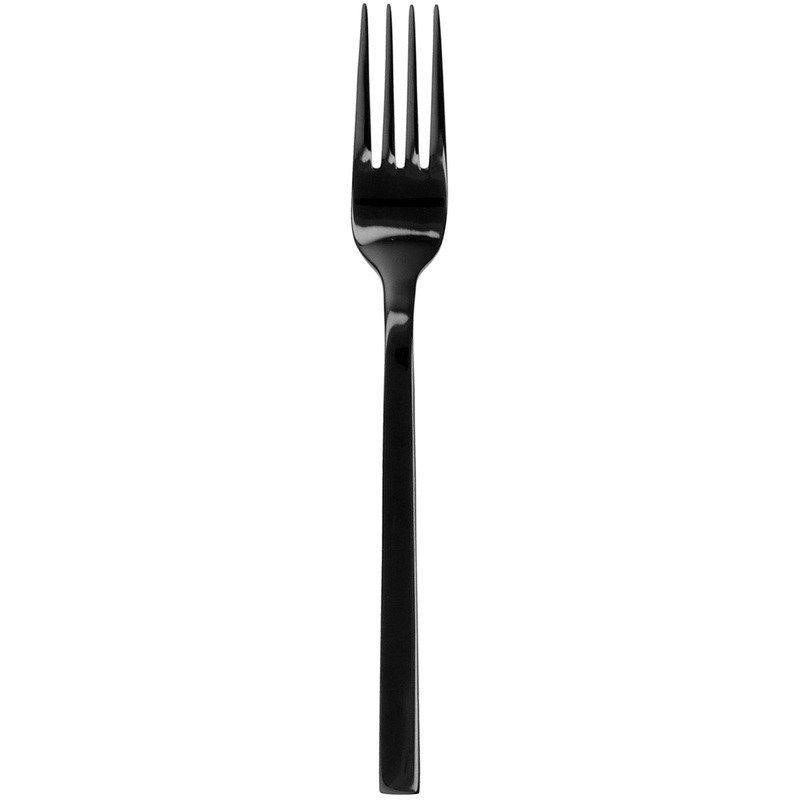 Walco BK0905 Semi 7 3/8″ 18/10 Black Stainless Steel Extra Heavy Weight Dinner Fork – 12/Pack