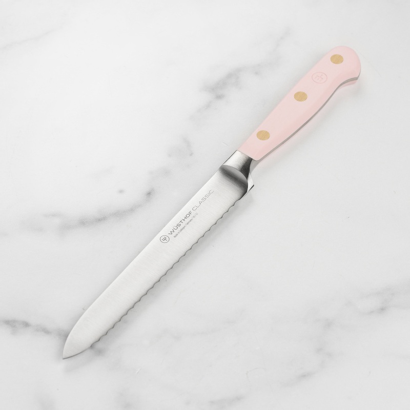 Wusthof Classic 5″ Pink Himalayan Salt Serrated Utility Knife