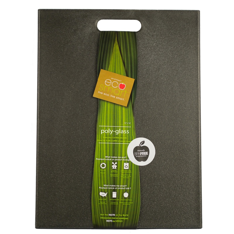 Architec Polyglass Recycled Cutting Board, 12″ X 16″, Black