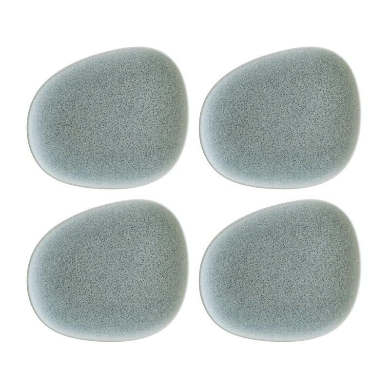 Luca Ocean Matte 7.5″ x 6″ Organic Blue Porcelain Plate (Set of 4)