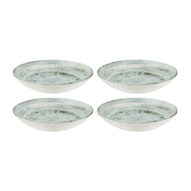 Odette dia.8″ h:1.5″ 17 oz. Round Decorated Porcelain Bowl (Set of 4)