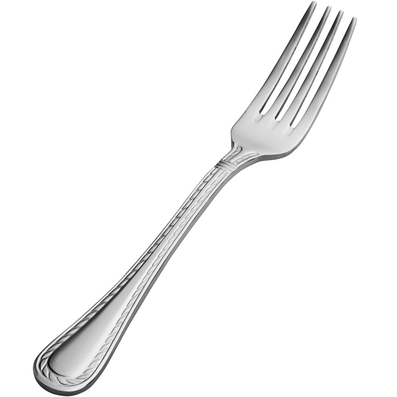 Bon Chef S406 Amore 8 1/8″ 18/10 Extra Heavy Weight Stainless Steel European Dinner Fork – 12/Pack