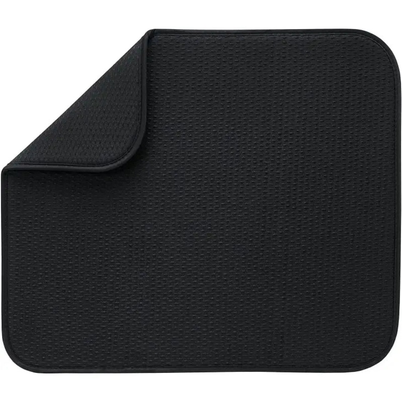 Envision Home Dish Drying Mat, Black, 16×18
