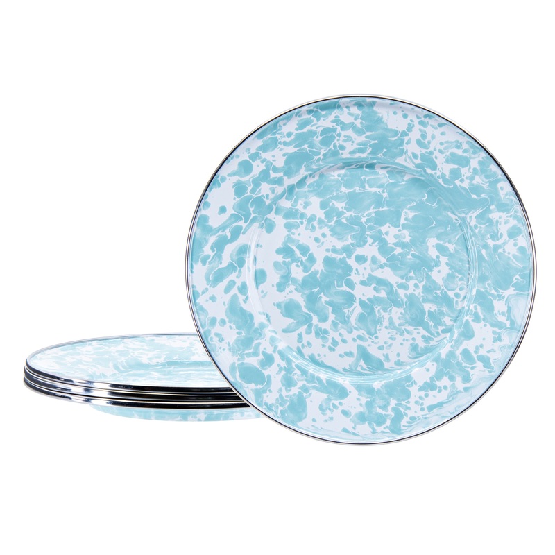 Sea Glass Swirl Sandwich Plates – Set of 4