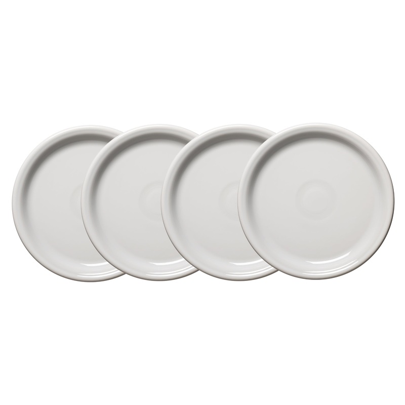 White Bistro Coupe 9 Inch Luncheon Plate, Set of 4