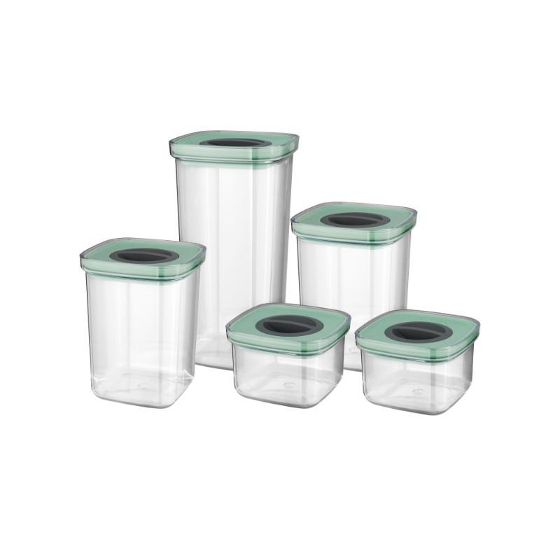 BergHOFF Leo 5Pc Smart Seal Food Container Set, Green, Airtight Lids, Leakproof