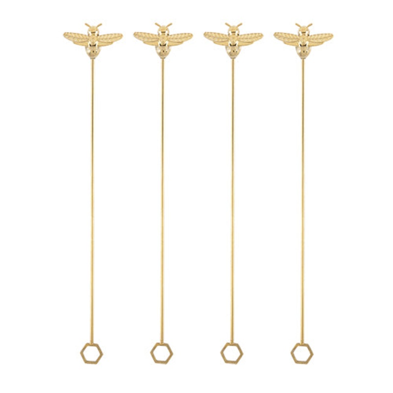 Brass Bee Stir Sticks