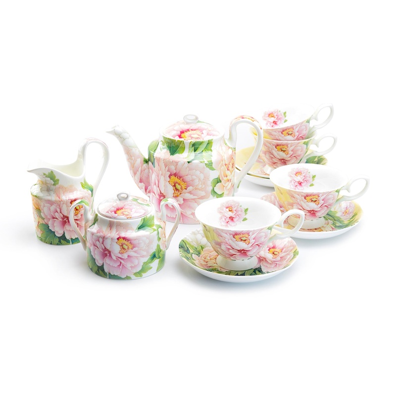 Empire Peony Bone China 11-Piece Tea Set