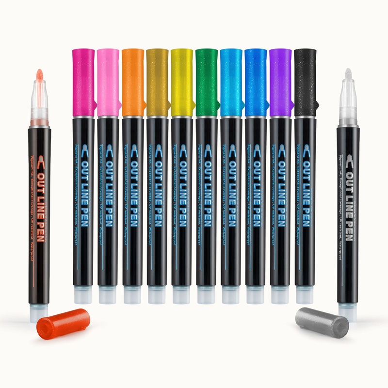 Simple Craft Double Line Outline Metallic Markers