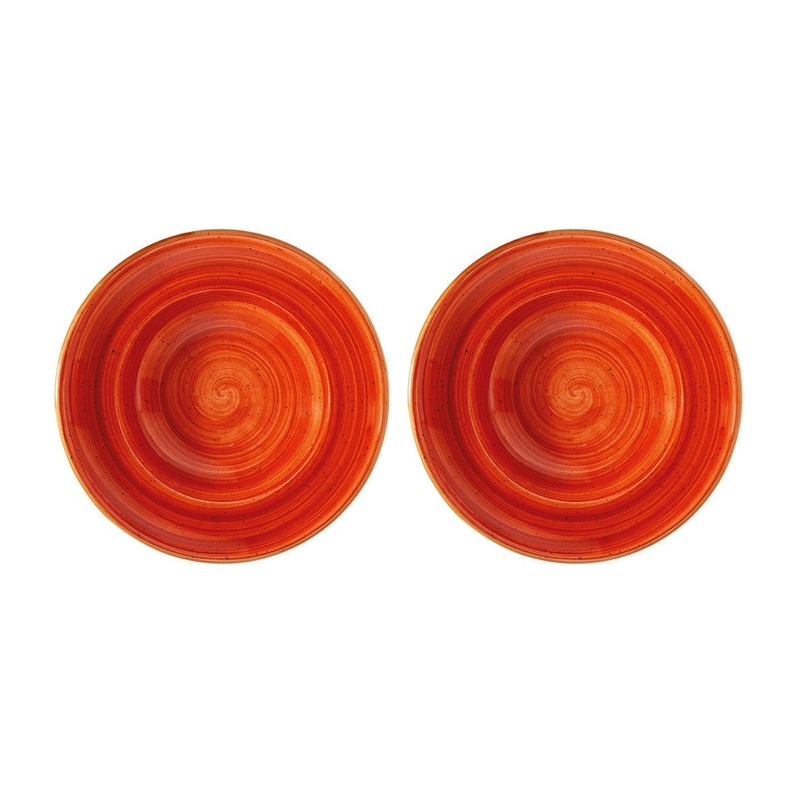 Terracota dia.10.75″ h:2.25″ 16 oz. Round Terracotta Porcelain Bowl (Set of 2)