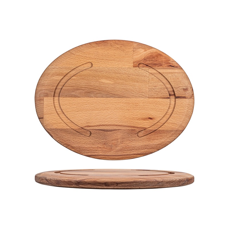 Wood 10.5″ x 7.75″ x h:0.75″ Oval Brown Wood Underliner