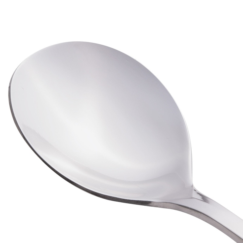 World Tableware 941 016 Mendoza 6 3/4″ 18/0 Stainless Steel Heavy Weight Bouillon Spoon – 12/Pack