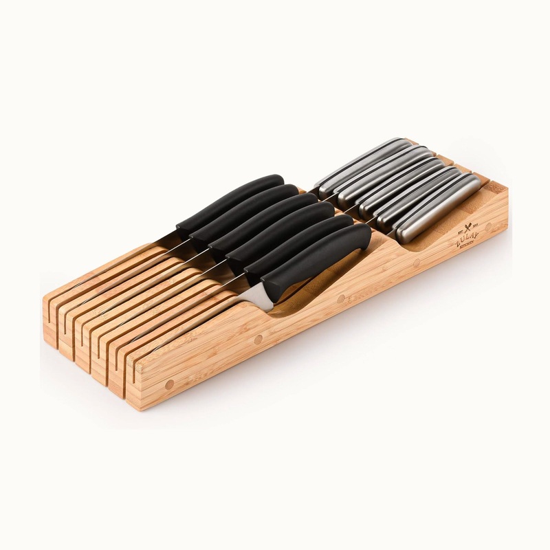 Bamboo Knife Drawer Organizer Tray