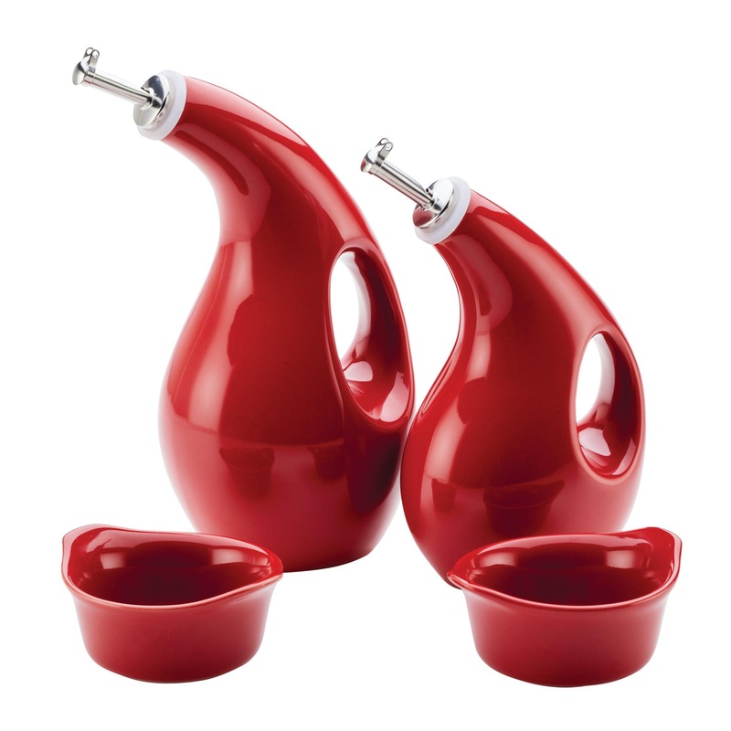 Ceramics EVOO Bottle and Ramekin Dipper Set