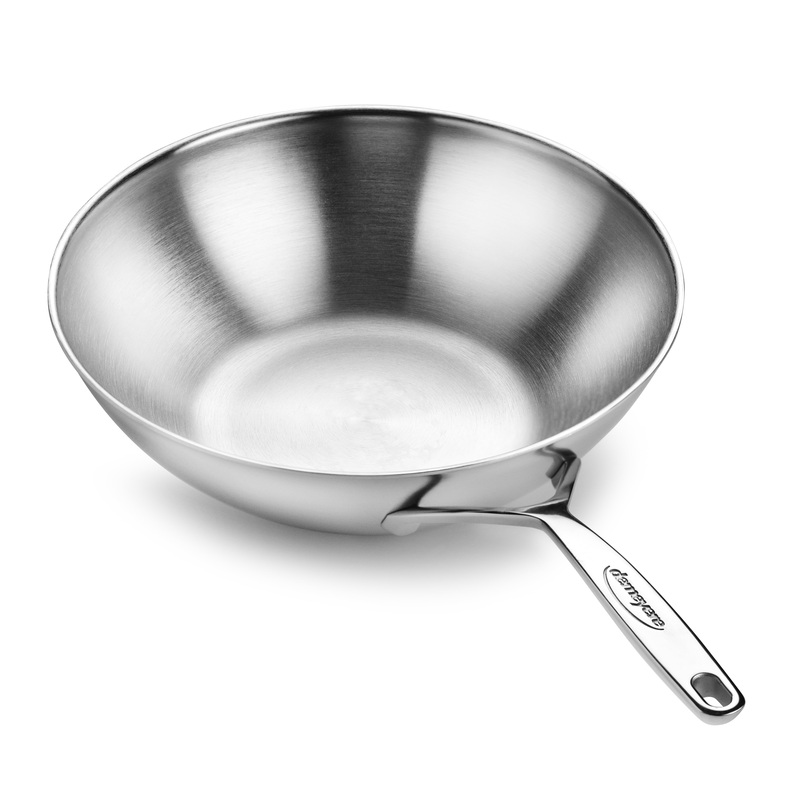 Demeyere 5-Plus 11.8″ Stainless Steel Flat Bottom Wok