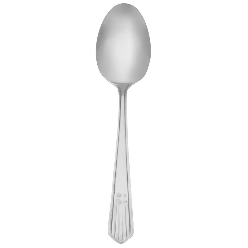 Walco 3207 Stars and Stripes 7″ 18/0 Stainless Steel Dessert Spoon – 12/Pack
