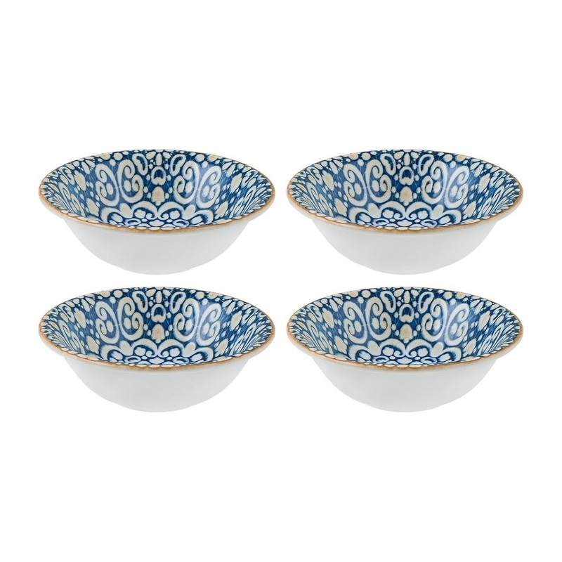 Alhambra dia.6.25″ h:2″ 13 oz. Round Decorated Porcelain Bowl (Set of 4)