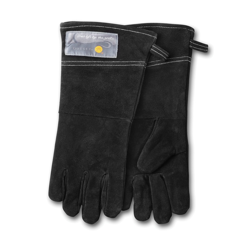 Fox Run Leather Grill Gloves, Black
