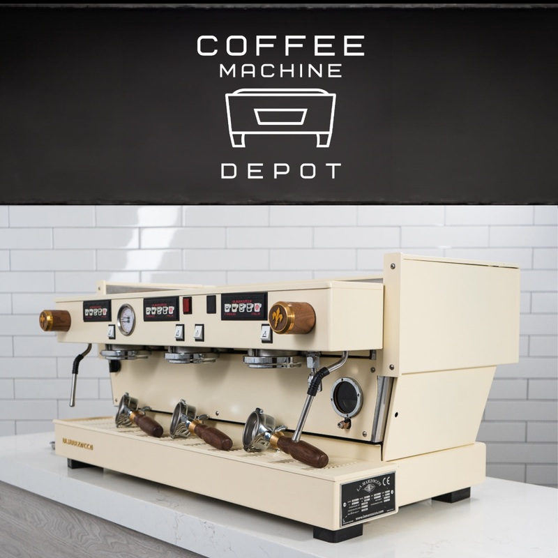 La Marzocco – Linea Classic AV – 3 Group Custom Cream with Wood Commercial Espresso Machine