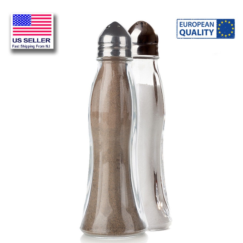 Pasabahce Glass Salt and Pepper Shaker, Tower Salt Shaker Set, 1.2 oz
