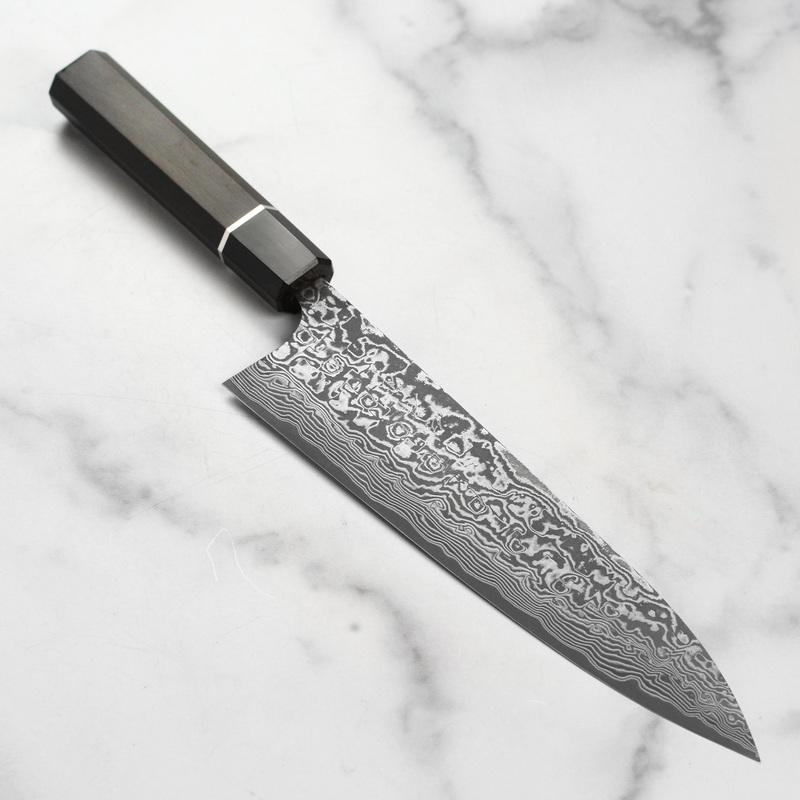 Saji SG2 Black Damascus 8.25″ Gyuto, Ebony