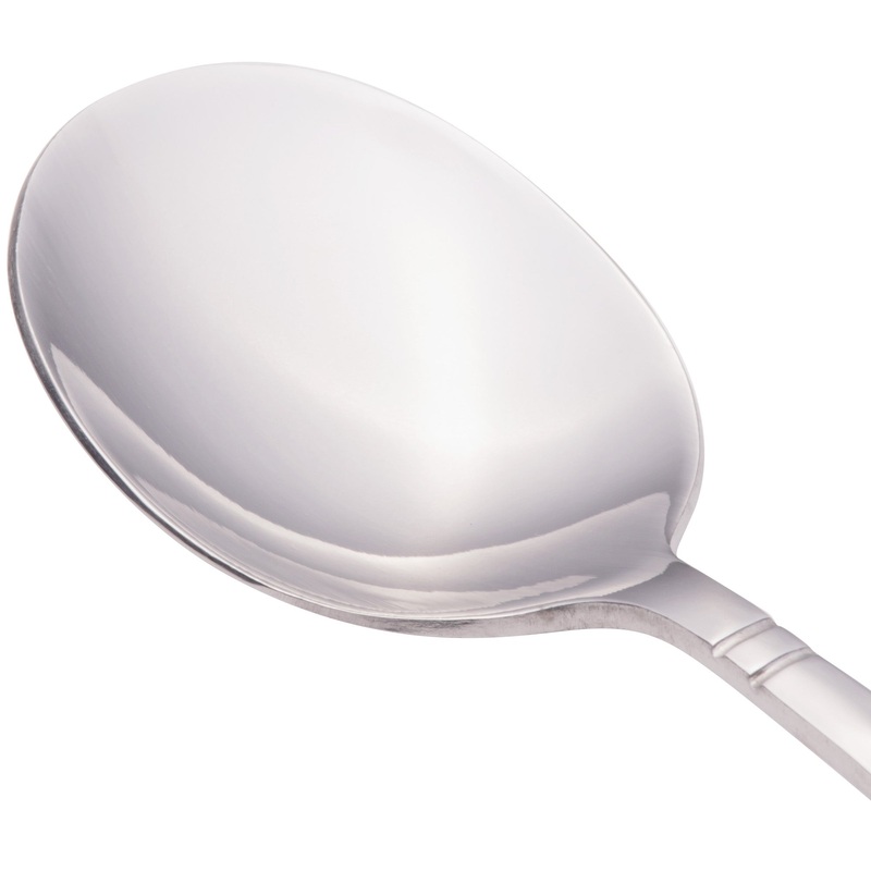 Walco 7038 Meteor 8 1/16″ 18/0 Stainless Steel Heavy Weight Large Bowl Bouillon Spoon – 12/Pack