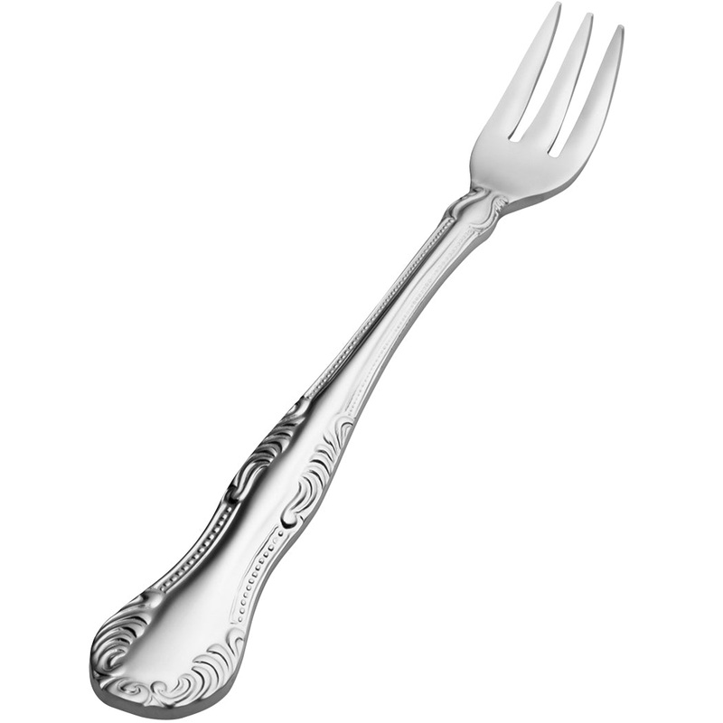 Bon Chef S2508 Elegant 5 5/8″ 18/10 Stainless Steel Extra Heavy Weight Oyster / Cocktail Fork – 12/Pack