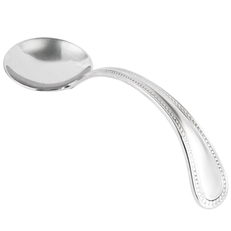 Bon Chef STS1001 18/10 Stainless Steel Extra Heavy Sombrero Bouillon Tasting Spoon – 12/Pack