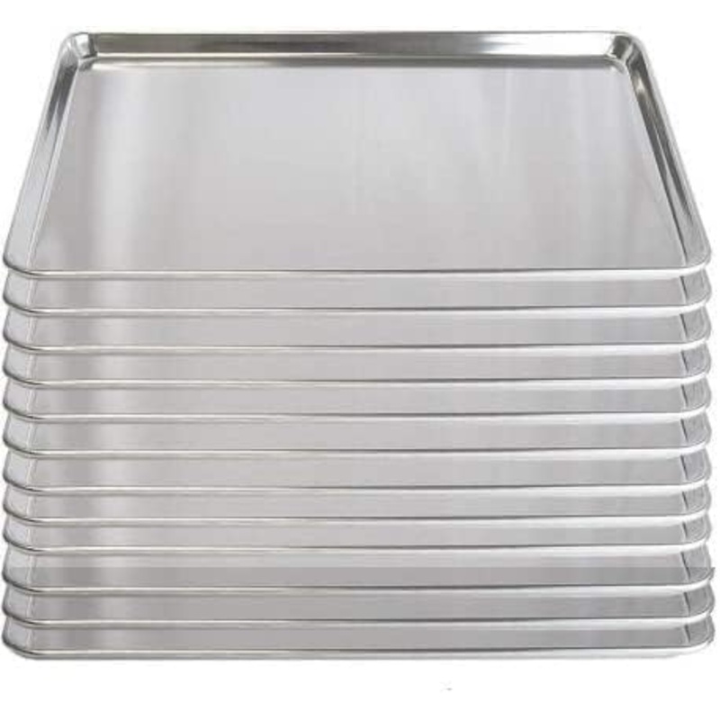 Set of 12 –  18 Gauge Aluminium Commercial Baker’s 1/4 Quarter Size Sheets/Baking Trays/Pan / 9 x 13″