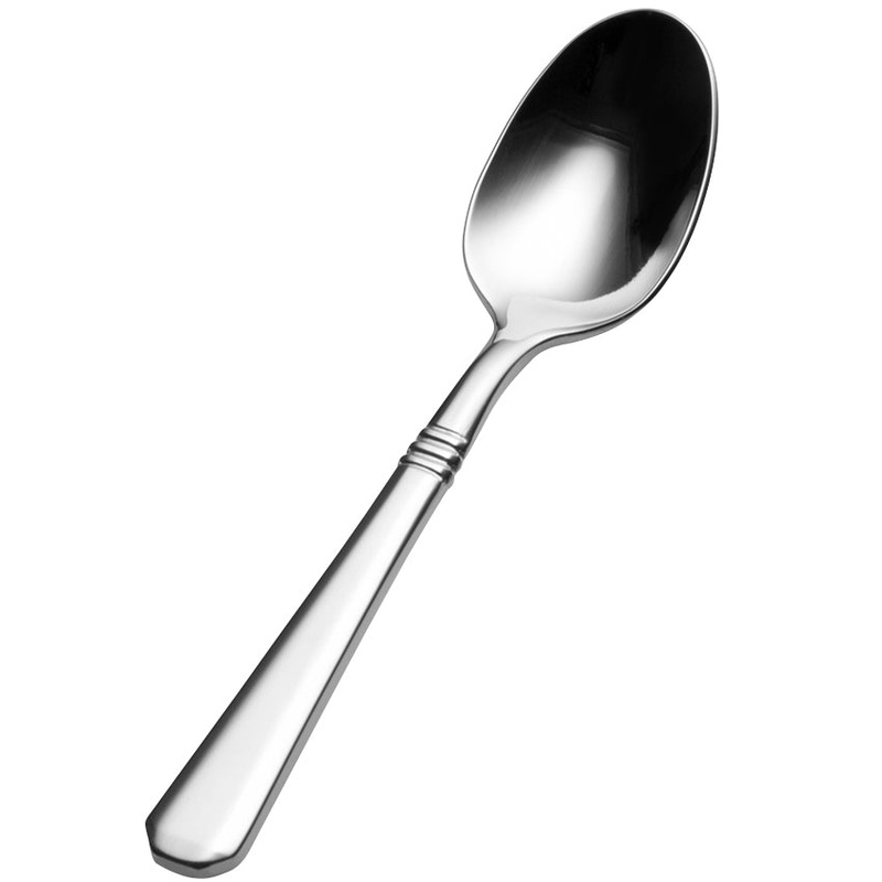 Bon Chef S3416 Cordoba 4 7/8″ 18/10 Stainless Steel Demitasse Spoon – 12/Pack