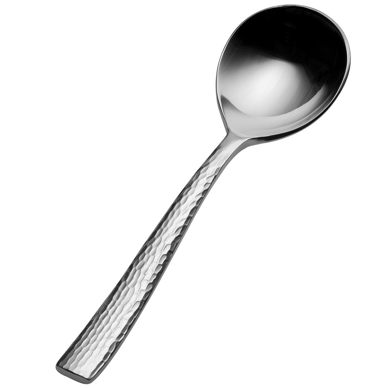 Bon Chef S3901 Scarlett 6 3/8″ 18/10 Stainless Steel Extra Heavy Bouillon Spoon – 12/Pack