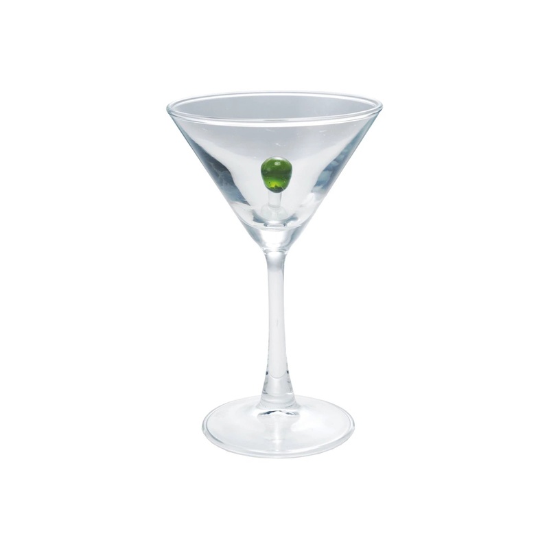 Martini Glass w Hand-Blown Olive Inside