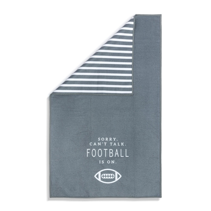 Men’s Grey Absorbent Double Sided Towel Football Is On